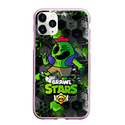 Чехол iPhone 11 Pro матовый Спайк brawl stars Spike, цвет: 3D-розовый