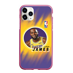 Чехол iPhone 11 Pro матовый LeBron James, цвет: 3D-малиновый