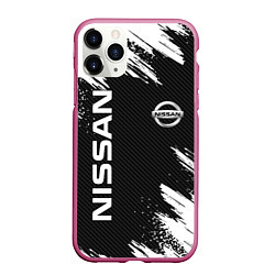 Чехол iPhone 11 Pro матовый NISSAN, цвет: 3D-малиновый