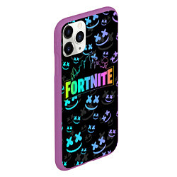 Чехол iPhone 11 Pro матовый FORTNITE MARSHMELLO, цвет: 3D-фиолетовый — фото 2