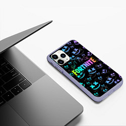 Чехол iPhone 11 Pro матовый FORTNITE MARSHMELLO, цвет: 3D-светло-сиреневый — фото 2