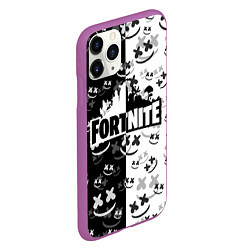 Чехол iPhone 11 Pro матовый FORTNITE MARSHMELLO, цвет: 3D-фиолетовый — фото 2