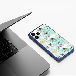 Чехол iPhone 11 Pro матовый Весенние цветы, цвет: 3D-тёмно-синий — фото 2