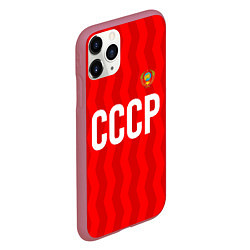 Чехол iPhone 11 Pro матовый Форма сборной СССР, цвет: 3D-малиновый — фото 2
