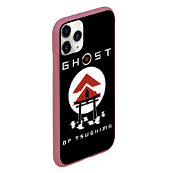 Чехол iPhone 11 Pro матовый Ghost of Tsushima, цвет: 3D-малиновый — фото 2