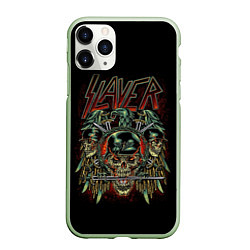 Чехол iPhone 11 Pro матовый Slayer, цвет: 3D-салатовый