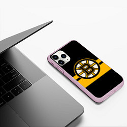 Чехол iPhone 11 Pro матовый BOSTON BRUINS NHL, цвет: 3D-розовый — фото 2