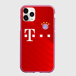 Чехол iPhone 11 Pro матовый FC Bayern Munchen, цвет: 3D-малиновый