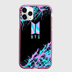 Чехол iPhone 11 Pro матовый BTS, цвет: 3D-малиновый