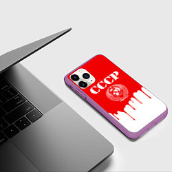 Чехол iPhone 11 Pro матовый СССР, цвет: 3D-фиолетовый — фото 2