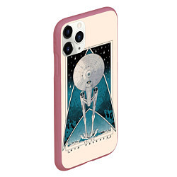 Чехол iPhone 11 Pro матовый Star Trek, цвет: 3D-малиновый — фото 2