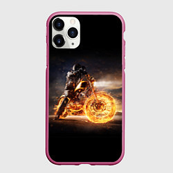Чехол iPhone 11 Pro матовый Fire racer, цвет: 3D-малиновый