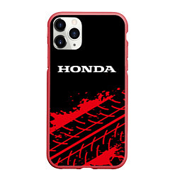 Чехол iPhone 11 Pro матовый HONDA ХОНДА, цвет: 3D-красный