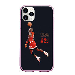 Чехол iPhone 11 Pro матовый MICHAEL JORDAN, цвет: 3D-розовый