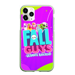 Чехол iPhone 11 Pro матовый Fall Guys, цвет: 3D-салатовый