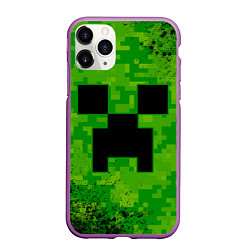 Чехол iPhone 11 Pro матовый MINECRAFT МАЙНКРАФТ, цвет: 3D-фиолетовый