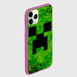 Чехол iPhone 11 Pro матовый MINECRAFT МАЙНКРАФТ, цвет: 3D-фиолетовый — фото 2
