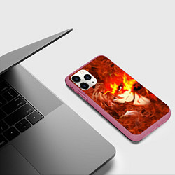 Чехол iPhone 11 Pro матовый Тодороки Шото, цвет: 3D-малиновый — фото 2