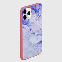 Чехол iPhone 11 Pro матовый Разводы сиреневой краской, цвет: 3D-малиновый — фото 2