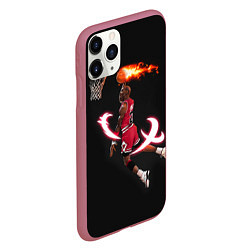 Чехол iPhone 11 Pro матовый MICHAEL JORDAN, цвет: 3D-малиновый — фото 2