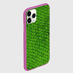 Чехол iPhone 11 Pro матовый Зелёная чешуя, цвет: 3D-фиолетовый — фото 2