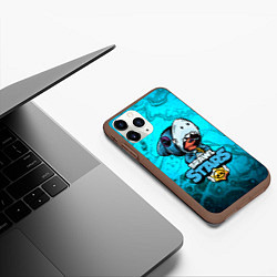 Чехол iPhone 11 Pro матовый BRAWL STARS LEON SHARK, цвет: 3D-коричневый — фото 2