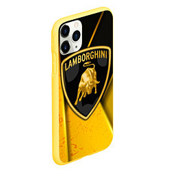 Чехол iPhone 11 Pro матовый Lamborghini, цвет: 3D-желтый — фото 2