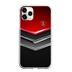 Чехол iPhone 11 Pro матовый Lamborghini, цвет: 3D-белый