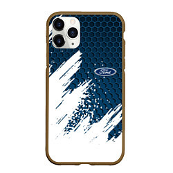 Чехол iPhone 11 Pro матовый FORD, цвет: 3D-коричневый