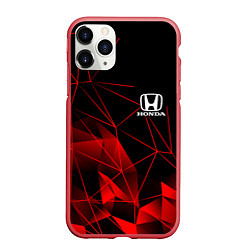 Чехол iPhone 11 Pro матовый HONDA, цвет: 3D-красный