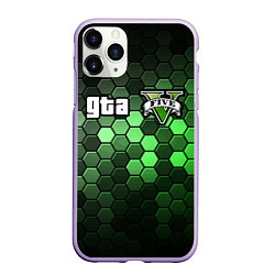 Чехол iPhone 11 Pro матовый GTA 5 ГТА 5, цвет: 3D-светло-сиреневый