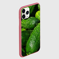 Чехол iPhone 11 Pro матовый Огурцы, цвет: 3D-малиновый — фото 2