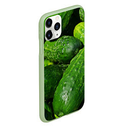 Чехол iPhone 11 Pro матовый Огурцы, цвет: 3D-салатовый — фото 2