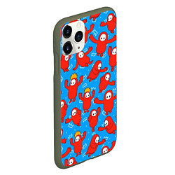 Чехол iPhone 11 Pro матовый Fall guys red, цвет: 3D-темно-зеленый — фото 2