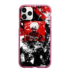 Чехол iPhone 11 Pro матовый Кен канеки, цвет: 3D-малиновый