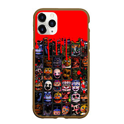 Чехол iPhone 11 Pro матовый Five Nights At Freddys, цвет: 3D-коричневый