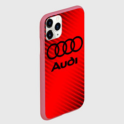 Чехол iPhone 11 Pro матовый AUDI АУДИ, цвет: 3D-малиновый — фото 2