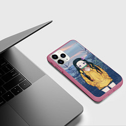 Чехол iPhone 11 Pro матовый Незуко, цвет: 3D-малиновый — фото 2