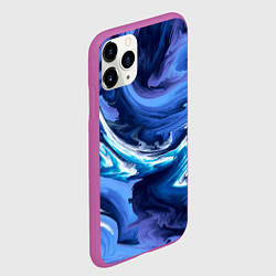 Чехол iPhone 11 Pro матовый Абстрактные волны, цвет: 3D-фиолетовый — фото 2