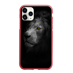 Чехол iPhone 11 Pro матовый Лев, цвет: 3D-красный
