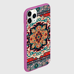 Чехол iPhone 11 Pro матовый Текстура ковра, цвет: 3D-фиолетовый — фото 2