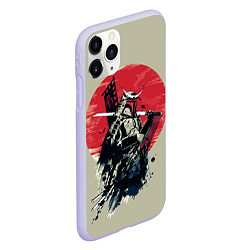 Чехол iPhone 11 Pro матовый Samurai man, цвет: 3D-светло-сиреневый — фото 2
