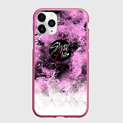 Чехол iPhone 11 Pro матовый Stray kids, цвет: 3D-малиновый