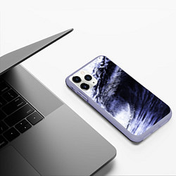 Чехол iPhone 11 Pro матовый Волна, цвет: 3D-светло-сиреневый — фото 2
