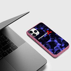 Чехол iPhone 11 Pro матовый MITSUBISHI, цвет: 3D-малиновый — фото 2
