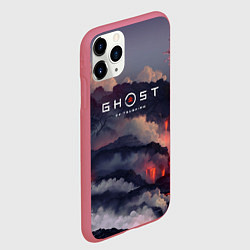 Чехол iPhone 11 Pro матовый Ghost of Tsushima, цвет: 3D-малиновый — фото 2