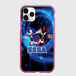 Чехол iPhone 11 Pro матовый Sonic SEGA, цвет: 3D-малиновый