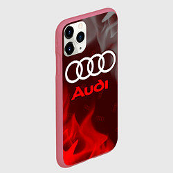 Чехол iPhone 11 Pro матовый AUDI АУДИ, цвет: 3D-малиновый — фото 2