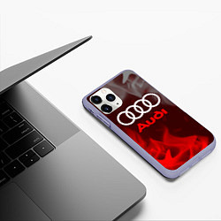 Чехол iPhone 11 Pro матовый AUDI АУДИ, цвет: 3D-светло-сиреневый — фото 2