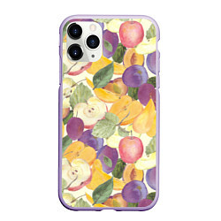 Чехол iPhone 11 Pro матовый Фрукты Фруктовый сад, цвет: 3D-светло-сиреневый